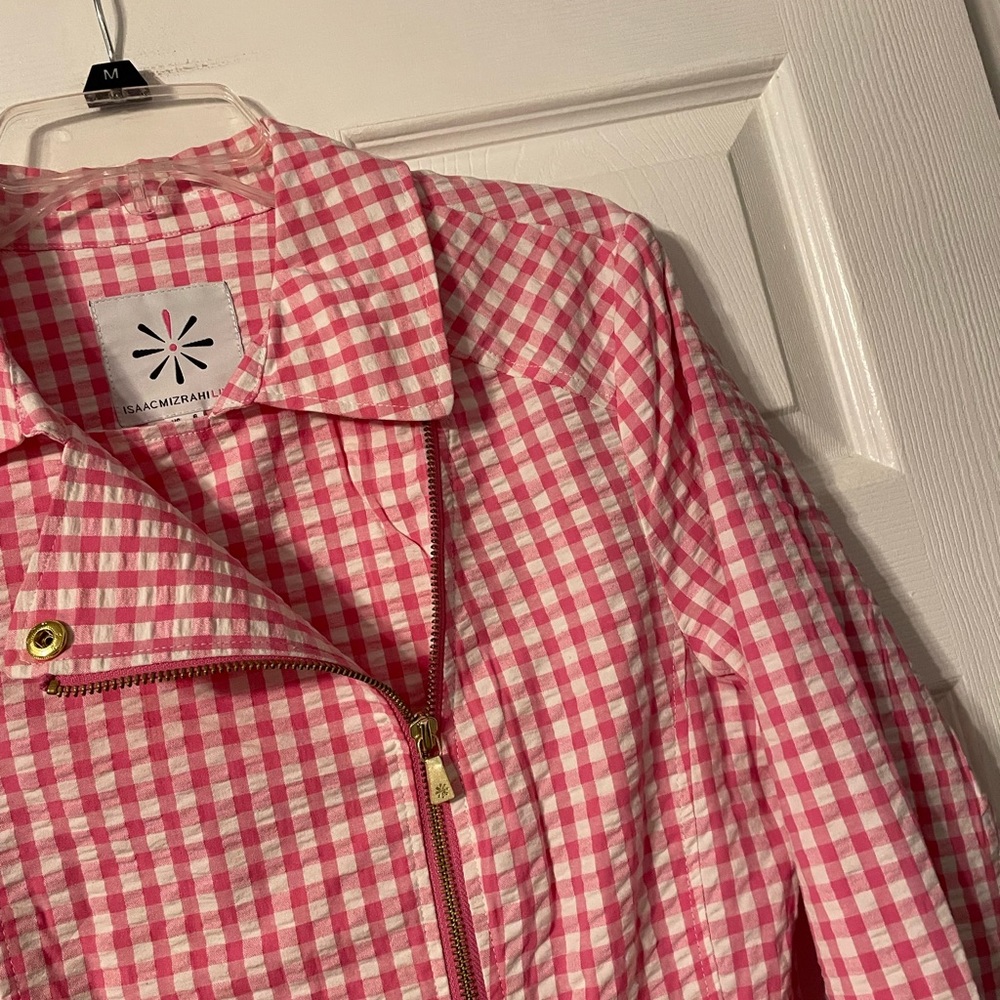 NWOT Issac Mizrahi Live Gingham Jacket - Picture 5 of 16